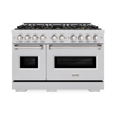 ZLINE 48 in. 6.7 cu. ft. Classic Gas Range with 8 Burner DuoPro™ Cooktop and Dual Ovens in Stainless Steel - PCGR48
