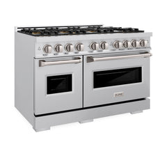 ZLINE 48 in. 6.7 cu. ft. Classic Gas Range with 8 Burner DuoPro™ Cooktop and Dual Ovens in Stainless Steel - PCGR48