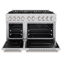 ZLINE 48 in. 6.7 cu. ft. Classic Gas Range with 8 Burner DuoPro™ Cooktop and Dual Ovens in Stainless Steel - PCGR48