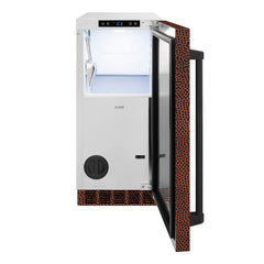 ZLINE 15 in. Touchstone Gourmet Ice Maker with Drain Pump and Hand Hammered Copper Door - IGMD-HH-15
