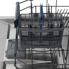 ZLINE Autograph Edition 24" 3rd Rack Top Control Tall Tub Dishwasher in White Matte with Accent Handle, 51dBa - DWVZ-WM-24