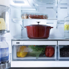 ZLINE Autograph Edition 36 Inch 21.6 cu. ft. Counter-Depth French Door Refrigerator with Water and Ice Dispenser in Fingerprint-Resistant Stainless Steel with Modern Handles- RFMZ-W-36