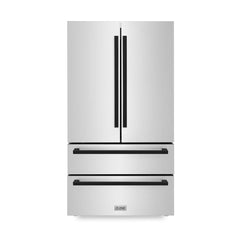 ZLINE Autograph Edition 36 in. 22.5 cu. ft. Counter-Depth French Door Refrigerator with Ice Maker in Fingerprint-Resista