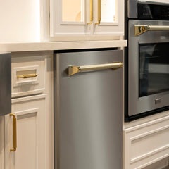 ZLINE Autograph Edition 24 in. Monument Series 3rd Rack Top Touch Control Tall Tub Dishwasher in Stainless Steel, Nickel Helix Handle, 45dBa - DWMTZ-30424-K