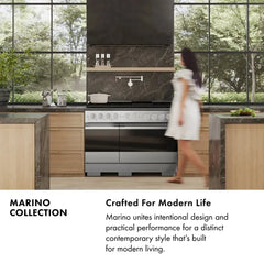 ZLINE 36 in. 5.2 cu. ft. Marino Gas Range with 6 Burner DuoPro™ Cooktop and Convection Gas Oven in Black Stainless Steel - PMGRB-36 - The Home Selection