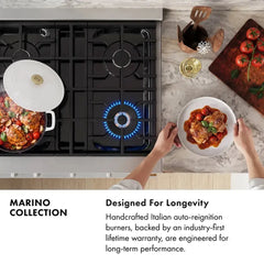 ZLINE 48 in. 6.7 cu. ft. Marino Double Oven Gas Range in Satin Stainless Steel with 8 Brass Burners - MGRS-BR-48 - The Home Selection