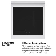 ZLINE 24 in. 3.2 cu. ft. Paramount Induction Range with 3 Element Cooktop and Electric Convection Oven in Stainless Steel with Black Matte Door - SINR-BLM-24 - The Home Selection