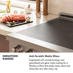 ZLINE 30 in. 4.2 cu. ft. Paramount Induction Range with 4 Element Cooktop and Electric Convection Oven in Black Stainless Steel - SINRB-30
