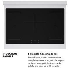 ZLINE 36 in. 5.2 cu. ft. Paramount Induction Range with 5 Element Cooktop and Electric Convection Oven in Black Stainless Steel - SINRB-36