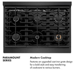 ZLINE 36 in. 5.2 cu. ft. Paramount Gas Range with 6 Burner Cooktop and Convection Gas Oven in Black Satin Stainless Steel - SGRBS-36