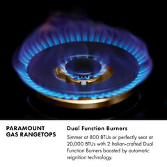 ZLINE 48 in. Paramount Gas Rangetop with 8 Burners and Porcelain Cooktop in Black Satin Stainless Steel - SRTBS-48
