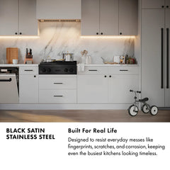 ZLINE 36 in. Paramount Gas Rangetop with 6 Burners and Porcelain Cooktop in Black Satin Stainless Steel - SRTBS-36