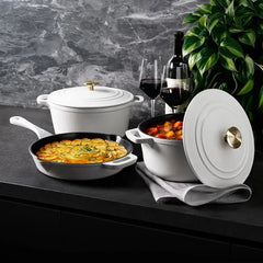 ZLINE 5-Piece Enameled Cast Iron Cookware Set in White Matte - CWSETS-WM-5 - The Home Selection
