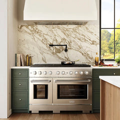 ZLINE 48 in. 6.7 cu. ft. Paramount Dual Fuel Range with 8 Burner DuoPro™ Cooktop and Dual Ovens in Stainless Steel - PSDR