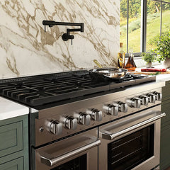 ZLINE 48 in. 6.7 cu. ft. Paramount Dual Fuel Range with 8 Burner DuoPro™ Cooktop and Dual Ovens in Stainless Steel - PSDR