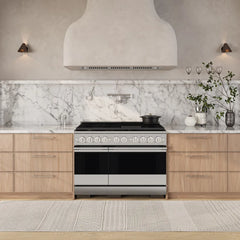 ZLINE 48 in. 6.7 cu. ft. Marino Double Oven Dual Fuel Range in Stainless Steel with 8 Brass Burners - MDR-BR-48
