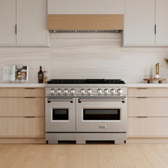 ZLINE 48 in. 6.7 cu. ft. Classic Dual Fuel Range with 8 Burner DuoPro™ Cooktop and Dual Ovens in Satin Stainless Steel - PCDRS-48