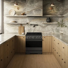 ZLINE 30 in. 4.2 cu. ft. Marino Gas Range with 4 Burner DuoPro™ Cooktop and Convection Gas Oven in Black Stainless Steel - PMGRB-30 - The Home Selection