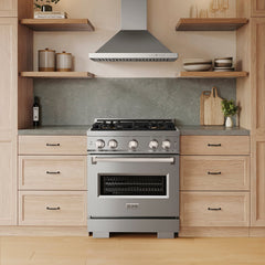 ZLINE 30 in. 4.2 cu. ft. Classic Dual Fuel Range with 4 Burner DuoPro™ Cooktop and Electric Convection Oven in Stainless Steel - PCDR30