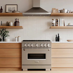 ZLINE 36 in. 5.2 cu. ft. Classic Dual Fuel Range with 6 Burner DuoPro™ Cooktop and Electric Convection Oven in Stainless Steel - PCDR36 - The Home Selection