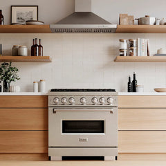 ZLINE 36 in. 5.2 cu. ft. Classic Dual Fuel Range with 6 Burner DuoPro™ Cooktop and Electric Convection Oven in Satin Stainless Steel - PCDRS-36