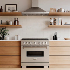 ZLINE 36 in. 5.2 cu. ft. Classic Gas Range with 6 Burner DuoPro™ Cooktop and Convection Gas Oven in Satin Stainless Steel - PCGRS-36