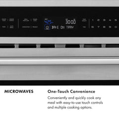 ZLINE Autograph Edition 30 in. 1.2 cu. ft. Built-In Microwave Drawer in Stainless Steel with Champagne Bronze Accents - MWDZ-30-CB - The Home Selection