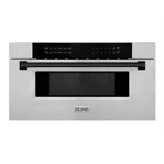 ZLINE Autograph Edition 30 in. 1.2 cu. ft. Built-In Microwave Drawer in Stainless Steel with Matte Black Accents - MWDZ-30-MB - The Home Selection
