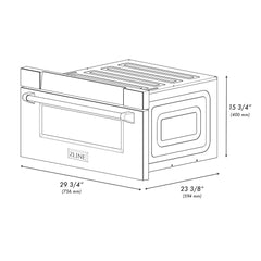 ZLINE Autograph Edition 30 in. 1.2 cu. ft. Built-In Microwave Drawer in Stainless Steel with Champagne Bronze Accents - MWDZ-30-CB - The Home Selection