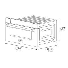 ZLINE Autograph Edition 30 in. 1.2 cu. ft. Built-In Microwave Drawer in Stainless Steel with Matte Black Accents - MWDZ-30-MB - The Home Selection