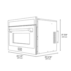 ZLINE Autograph Edition 24 in. 1.6 cu. ft. Built-in Convection Microwave Oven in Black Stainless Steel - MWOZ-24-BS-K
