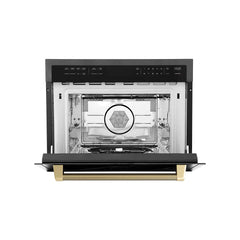 ZLINE Autograph Edition 24 in. 1.6 cu. ft. Built-in Convection Microwave Oven in Black Stainless Steel - MWOZ-24-BS-K