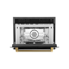 ZLINE Autograph Edition 24 in. 1.6 cu. ft. Built-in Convection Microwave Oven in Black Stainless Steel - MWOZ-24-BS-K
