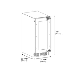 ZLINE 15 in. Touchstone Clear Cube Ice Maker with Drain Pump and Panel Ready Door - ICCDPZ-15