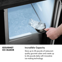 ZLINE 15 in. Touchstone Gourmet Ice Maker with Drain Pump and Panel Ready Door - IGMDP-15