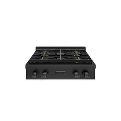 ZLINE 30 in. Paramount Gas Rangetop with 4 Burner DuoPro™ Cooktop in B - Black Stainless Steel