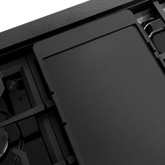 ZLINE 48 in. Paramount Gas Rangetop with 8 Burners and Porcelain Cooktop in Black Satin Stainless Steel - SRTBS-48