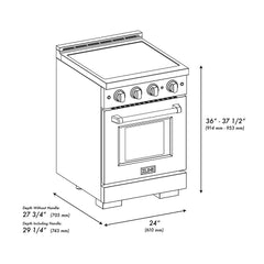 ZLINE Autograph Edition 24 in. 3.2 cu. ft. Paramount Induction Range with 3 Element Cooktop and Electric Convection Oven - SINR
