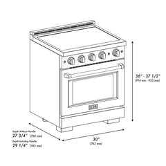 ZLINE 30 in. 4.2 cu. ft. Paramount Induction Range with 4 Element Cooktop and Electric Convection Oven in Black Stainless Steel - SINRB-30