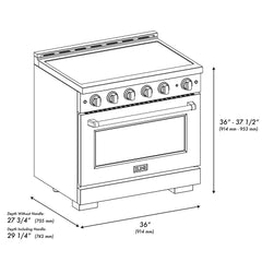 ZLINE 36 in. 5.2 cu. ft. Paramount Induction Range with 5 Element Cooktop and Electric Convection Oven in Black Stainless Steel - SINRB-36