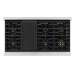 ZLINE 48 in. 6.7 cu. ft. Marino Double Oven Dual Fuel Range in Stainless Steel with 8 Brass Burners - MDR-BR-48