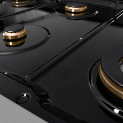 ZLINE Autograph Edition 48 in. Paramount Gas Rangetop with 8 Burners and Porcelain Cooktop in Stainless Steel with Matte Black Accents - SRTZ-48-MB - The Home Selection