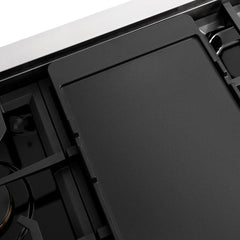 ZLINE Autograph Edition 48 in. Paramount Gas Rangetop with 8 Burners and Porcelain Cooktop in Stainless Steel with Matte Black Accents - SRTZ-48-MB - The Home Selection