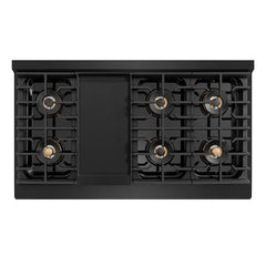 ZLINE 48 in. 6.7 cu. ft. Paramount Dual Fuel Range with 8 Burner DuoPro™ Cooktop and Dual Ovens in Black Stainless Steel - PSDRB-48