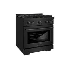 ZLINE 30 in. 4.2 cu. ft. Paramount Dual Fuel Range with Gas Cooktop and Electric Convection Oven in Black Stainless Stee