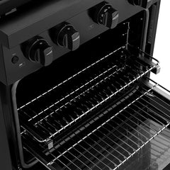 ZLINE 30 in. 4.2 cu. ft. Paramount Gas Range with 4 Burner DuoPro™ Cooktop and Convection Gas Oven in Black Stainless Steel - PSGRB-30