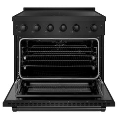 ZLINE 36 in. 5.2 cu. ft. Paramount Induction Range with 5 Element Cooktop and Electric Convection Oven in Black Stainless Steel - SINRB-36