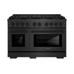ZLINE 48 in. 6.7 cu. ft. Paramount Dual Fuel Range with 8 Burner DuoPr - Black Satin Stainless Steel