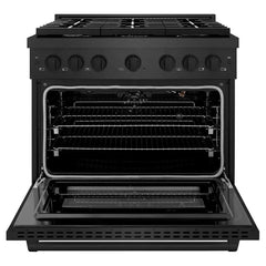 ZLINE 36 in. 5.2 cu. ft. Paramount Gas Range with 6 Burner Cooktop and Convection Gas Oven in Black Satin Stainless Steel - SGRBS-36