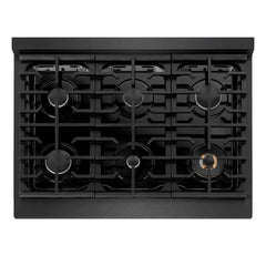 ZLINE 36 in. 5.2 cu. ft. Paramount Gas Range with 6 Burner Cooktop and Convection Gas Oven in Black Satin Stainless Steel - SGRBS-36